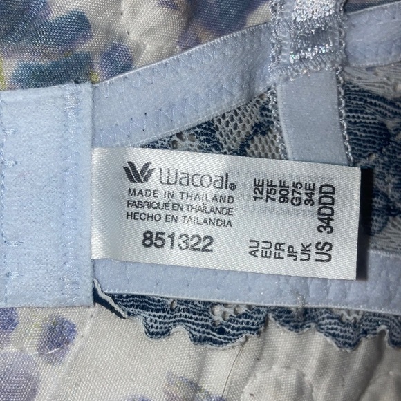 Light & Dark Blue Wacoal Lace Unlined Bra - Size 34DDD - BNWOT - Picture 7 of 10